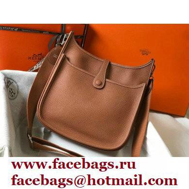 Hermes Evelyne III PM Bag Brown with Silver Hardware