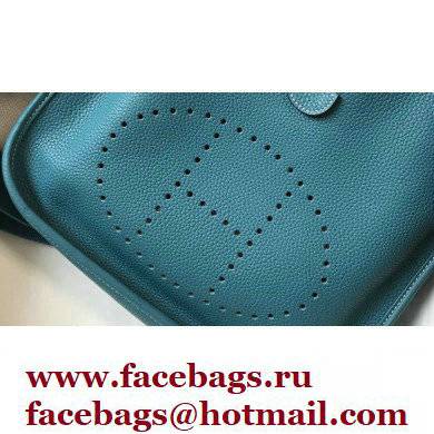 Hermes Evelyne III PM Bag Denim Blue with Silver Hardware