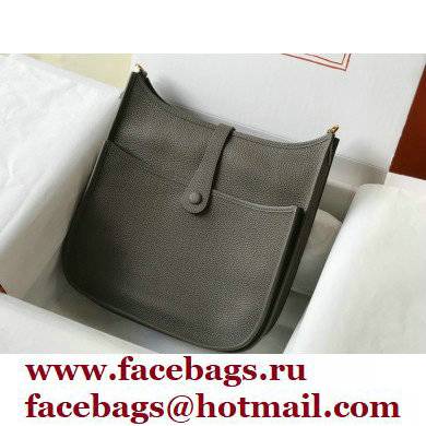 Hermes Evelyne III PM Bag Etain Grey with Gold Hardware Half Handmade