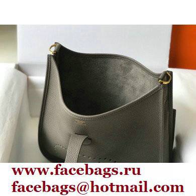 Hermes Evelyne III PM Bag Etain Grey with Gold Hardware Half Handmade