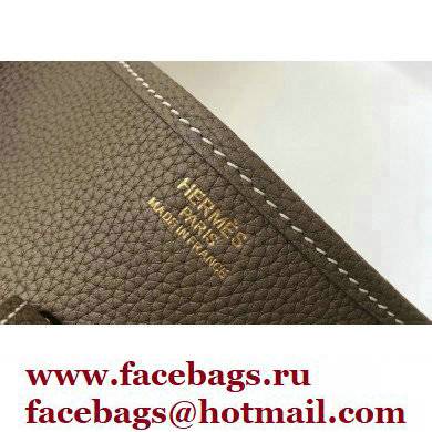 Hermes Evelyne III PM Bag Etoupe with Gold Hardware Half Handmade