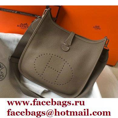 Hermes Evelyne III PM Bag Etoupe with Silver Hardware