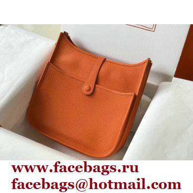 Hermes Evelyne III PM Bag Orange with Gold Hardware Half Handmade