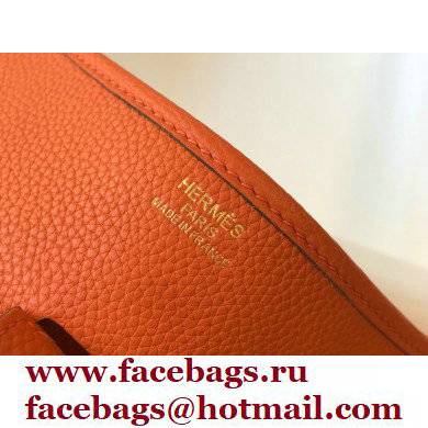 Hermes Evelyne III PM Bag Orange with Gold Hardware Half Handmade