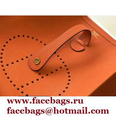 Hermes Evelyne III PM Bag Orange with Gold Hardware Half Handmade