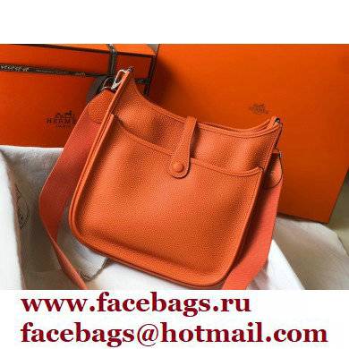 Hermes Evelyne III PM Bag Orange with Silver Hardware