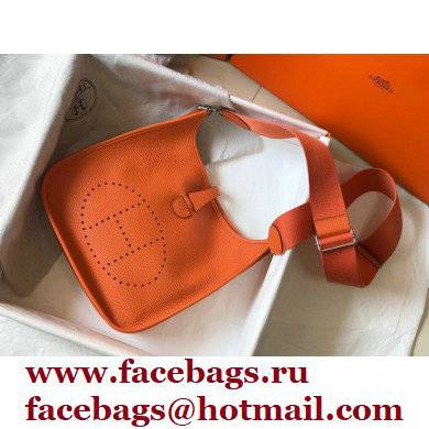 Hermes Evelyne III PM Bag Orange with Silver Hardware