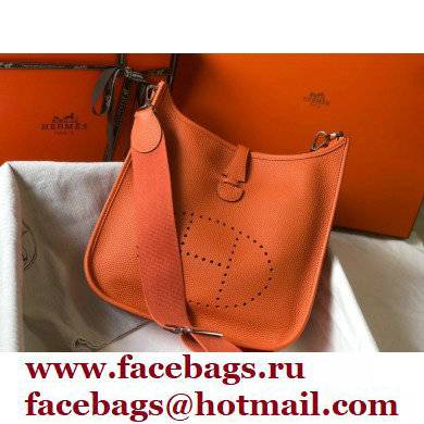 Hermes Evelyne III PM Bag Orange with Silver Hardware