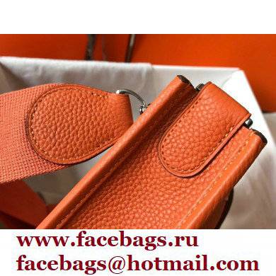 Hermes Evelyne III PM Bag Orange with Silver Hardware