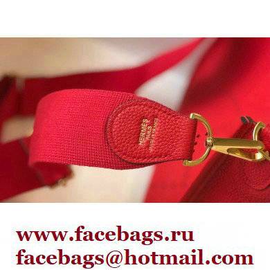 Hermes Evelyne III PM Bag Red with Gold Hardware Half Handmade