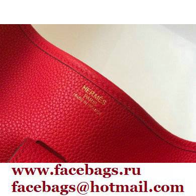 Hermes Evelyne III PM Bag Red with Gold Hardware Half Handmade