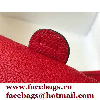 Hermes Evelyne III PM Bag Red with Gold Hardware Half Handmade