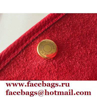 Hermes Evelyne III PM Bag Red with Gold Hardware Half Handmade