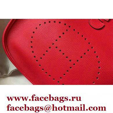 Hermes Evelyne III PM Bag Red with Silver Hardware