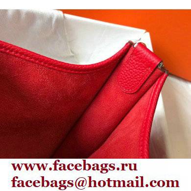 Hermes Evelyne III PM Bag Red with Silver Hardware