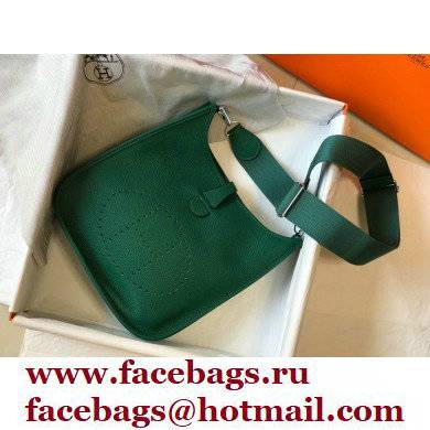 Hermes Evelyne III PM Bag Vertigo Green with Silver Hardware