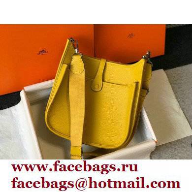 Hermes Evelyne III PM Bag Yellow with Silver Hardware