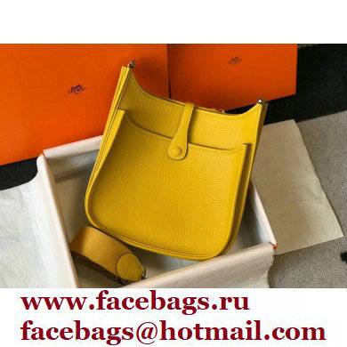 Hermes Evelyne III PM Bag Yellow with Silver Hardware