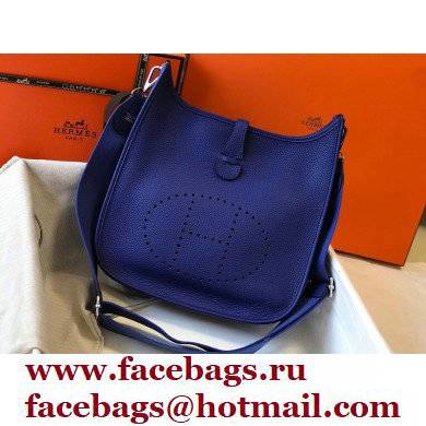 Hermes Evelyne III PM Bag with Electric Blue Silver Hardware