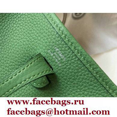 Hermes Mini Evelyne Bag Avocado Green with Silver Hardware