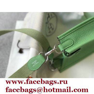 Hermes Mini Evelyne Bag Avocado Green with Silver Hardware