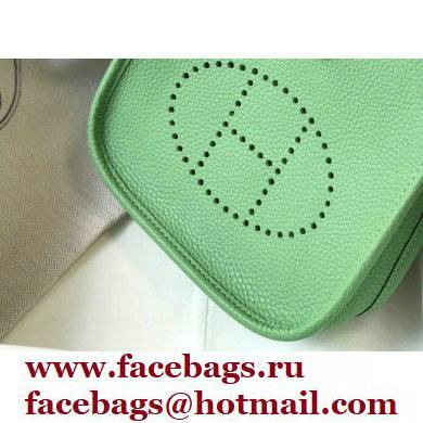 Hermes Mini Evelyne Bag Avocado Green with Silver Hardware