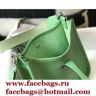 Hermes Mini Evelyne Bag Avocado Green with Silver Hardware