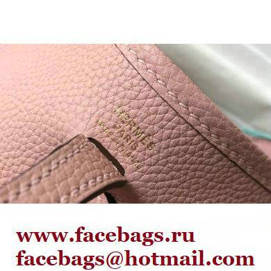 Hermes Mini Evelyne Bag Cherry Pink with Gold Hardware Half Handmade