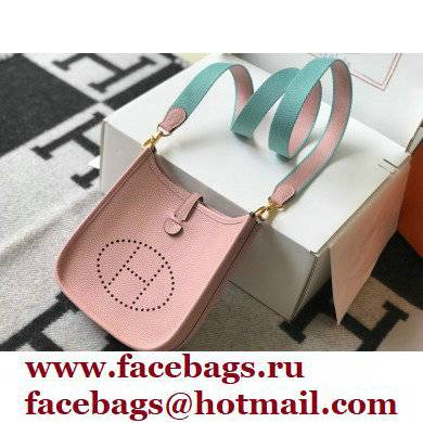 Hermes Mini Evelyne Bag Cherry Pink with Gold Hardware Half Handmade