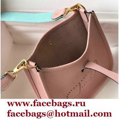 Hermes Mini Evelyne Bag Cherry Pink with Gold Hardware Half Handmade