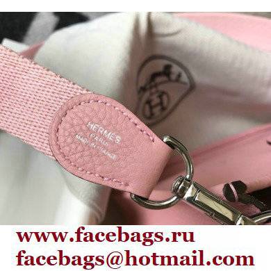 Hermes Mini Evelyne Bag Cherry Pink with Silver Hardware