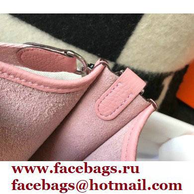 Hermes Mini Evelyne Bag Cherry Pink with Silver Hardware