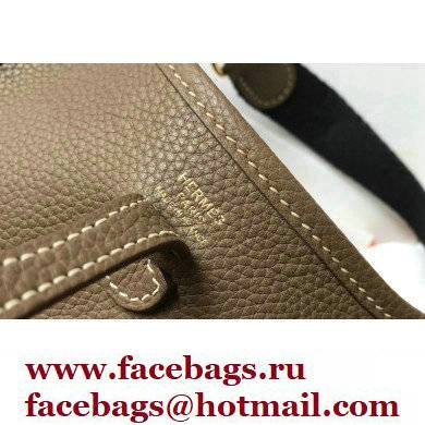 Hermes Mini Evelyne Bag Etoupe with Gold Hardware Half Handmade