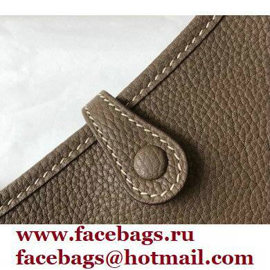 Hermes Mini Evelyne Bag Etoupe with Gold Hardware Half Handmade