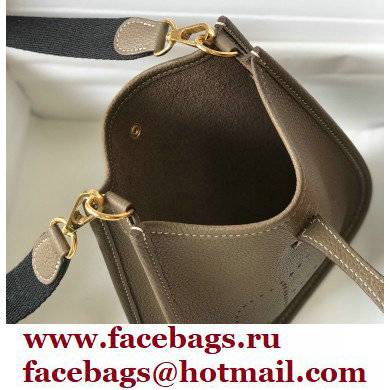 Hermes Mini Evelyne Bag Etoupe with Gold Hardware Half Handmade