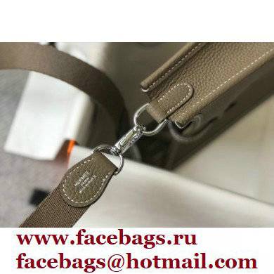 Hermes Mini Evelyne Bag Etoupe with Silver Hardware