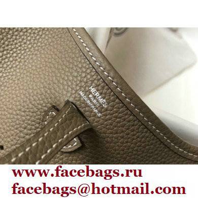 Hermes Mini Evelyne Bag Etoupe with Silver Hardware