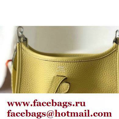 Hermes Mini Evelyne Bag Light Yellow with Silver Hardware