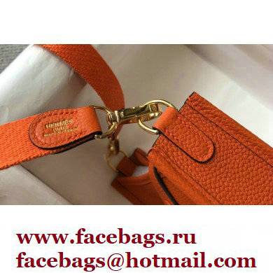 Hermes Mini Evelyne Bag Orange with Gold Hardware Half Handmade