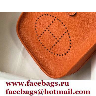 Hermes Mini Evelyne Bag Orange with Gold Hardware Half Handmade