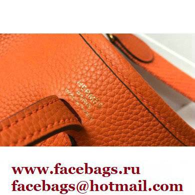 Hermes Mini Evelyne Bag Orange with Gold Hardware Half Handmade