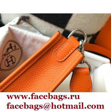 Hermes Mini Evelyne Bag Orange with Silver Hardware