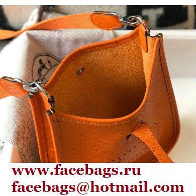 Hermes Mini Evelyne Bag Orange with Silver Hardware