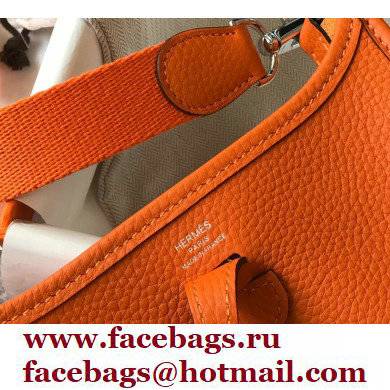 Hermes Mini Evelyne Bag Orange with Silver Hardware