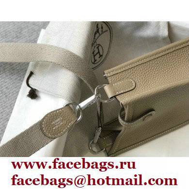 Hermes Mini Evelyne Bag Tourterelle Grey with Silver Hardware