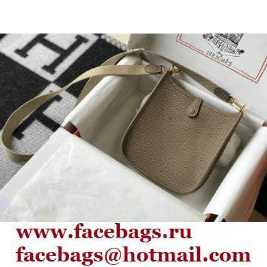 Hermes Mini Evelyne Bag Trench Grey with Gold Hardware Half Handmade