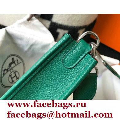 Hermes Mini Evelyne Bag Vertigo Green with Silver Hardware