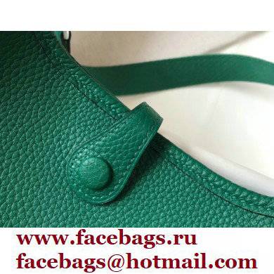 Hermes Mini Evelyne Bag Vertigo Green with Silver Hardware