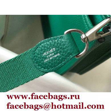 Hermes Mini Evelyne Bag Vertigo Green with Silver Hardware