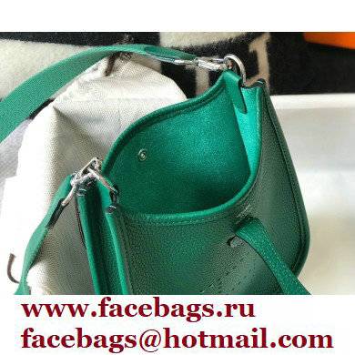 Hermes Mini Evelyne Bag Vertigo Green with Silver Hardware